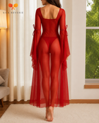 Long Sleeve Sheer Mesh Nighty
