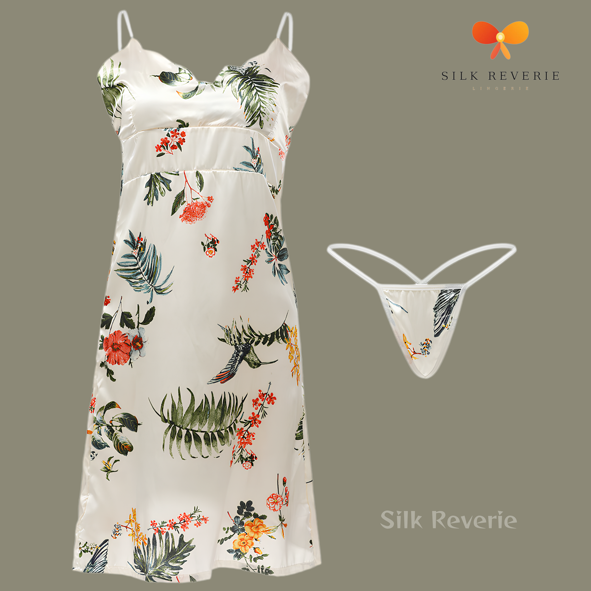 White Floral Nighty